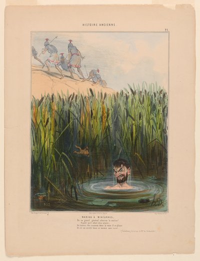Marius bei Minturnes, Platte 21 aus der Histoire Ancienne von Honoré Daumier