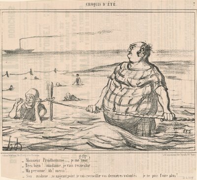 Herr Prudhomme ... Ich ertrinke! ... von Honoré Daumier