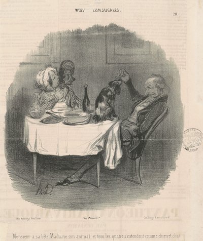 Herr hat sein Tier, Madame ihr Tier ... von Honoré Daumier