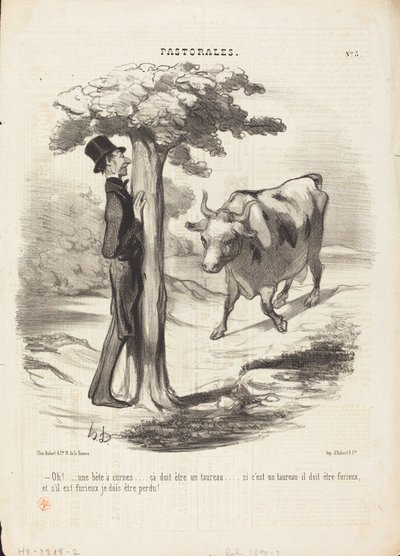 Oh!... ein gehörntes Tier... von Honoré Daumier
