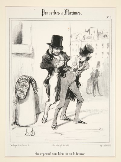 On reprend son bien ou on le trouve, Platte 11 aus Proverbes et Maximes von Honoré Daumier