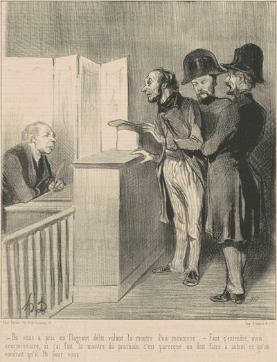Man hat Sie auf frischer Tat ertappt ... von Honoré Daumier