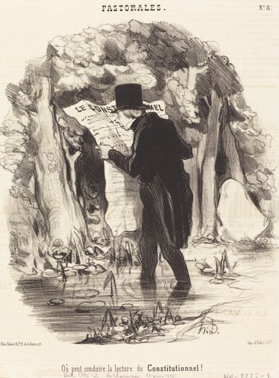 Wohin das Lesen des Constitutionnel führen kann von Honoré Daumier