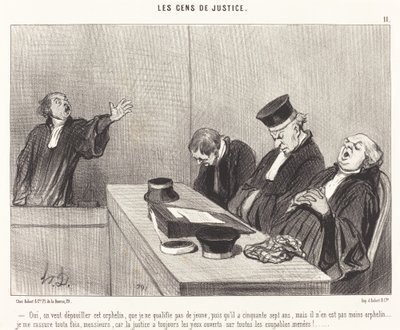 Ja, man will diesen Waisen berauben... von Honoré Daumier