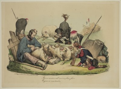 Arme Schafe Ah! Ihr könnt tun, was ihr wollt... immer werdet ihr geschoren von Honoré Daumier