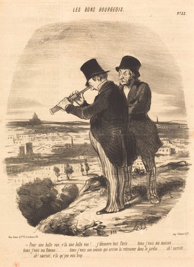 Für eine schöne Aussicht, hier ist eine schöne Aussicht!... von Honoré Daumier