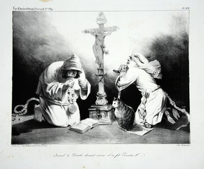 Als der Teufel alt wurde, wurde er Einsiedler, veröffentlicht 1835 von Honoré Daumier