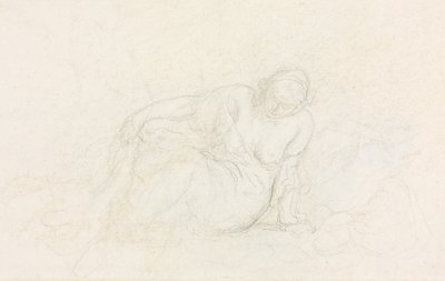 Liegende Frau, die sich auf ihren Arm stützt (verso) von Honoré Daumier