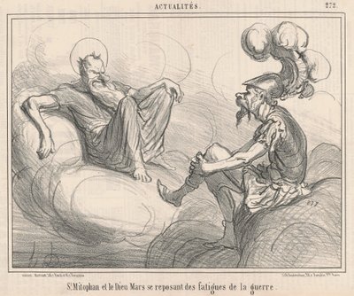 Heiliger Mitophan und der Gott Mars von Honoré Daumier