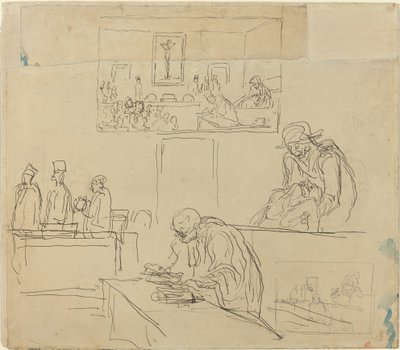 Szene des Tribunals (Das Urteil) von Honoré Daumier