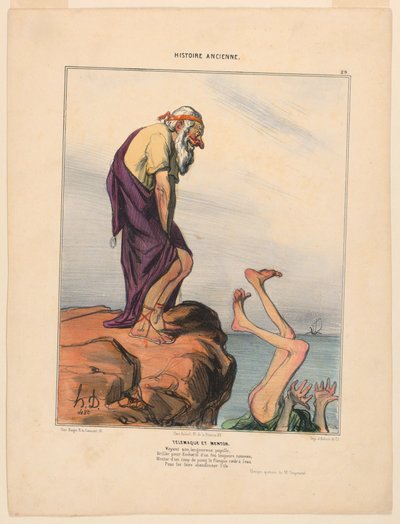 Telemaque et Mentor, Platte 29 aus der Histoire Ancienne von Honoré Daumier