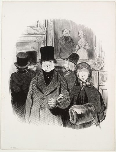Die schönen Tage des Lebens, Platte 59: Wenn das Porträt im Salon ist, 1845 von Honoré Daumier