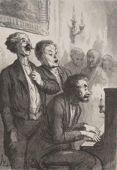 Die Sänger: Die Sänger im Salon von Honoré Daumier