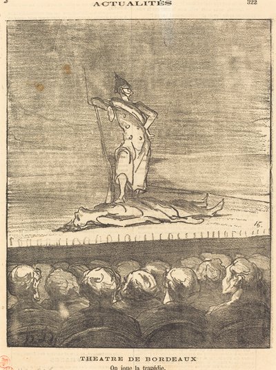 Theater von Bordeaux - Tragödie von Honoré Daumier