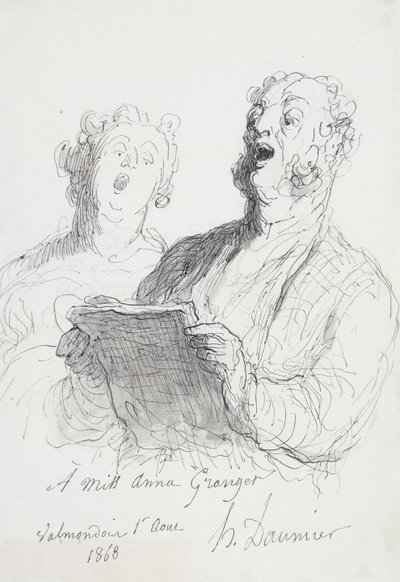 Zwei Sänger, 1868 von Honoré Daumier