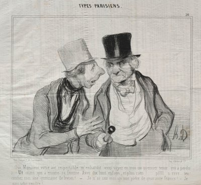 Types Parisiens, Platte 26: Ja, mein Herr, Ihr respektables Auftreten ermutigt mich... von Honoré Daumier