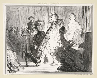 Ein Orchester in einem sehr anständigen Haus, Nr. 8 aus Les Comédiens de Société von Honoré Daumier