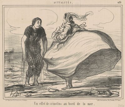 Ein Effekt der Krinoline am Meer von Honoré Daumier