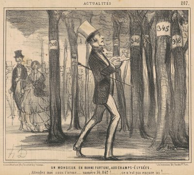 Ein Herr im Glück auf den Champs-Elysées von Honoré Daumier
