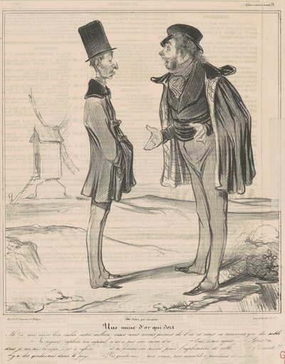 Eine schlafende Goldmine von Honoré Daumier