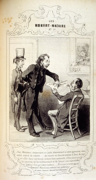 Illustrationen über Ideen und Legenden Philipon unter dem Titel Les Cent und Robert Macaire von Honoré Daumier