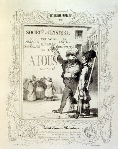 Illustrationen über Ideen und Legenden von Philipon unter dem Titel Les Cent und Robert Macaire von Honoré Daumier