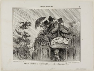 „Nur 15 Cent für ein Vollbad... was für ein Angebot!“, Platte 12 aus Croquis Parisiens von Honoré Victorin Daumier