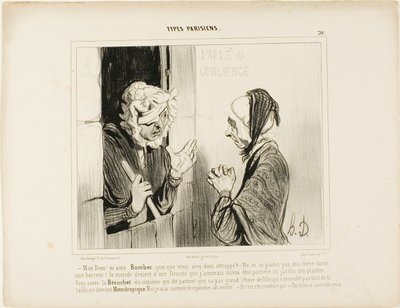 "- Mein Gott! Madame Bombec, was ist mit Ihnen passiert? - Erwähnen Sie es nicht, meine Liebe, es ist schrecklich. Die Welt wird immer schlimmer, ich wäre lieber Hausmeister im botanischen Garten! Sie wissen, dass Bézuchet aus dem fünften Stock, derjenige, von Honoré Victorin Daumier