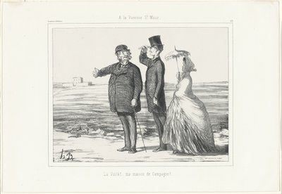 In Varenne, Saint-Maur. „Da! Mein Landhaus“, Platte 418 aus Souvenirs d’artistes von Honoré Victorin Daumier