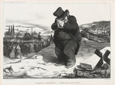 Zerschmetterter Lafayette!... Gefangen, Alter!, Platte 22 aus L’Association mensuelle von Honoré Victorin Daumier
