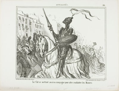 El Cid zieht auch in den Kampf gegen die Mauren, Platte 116 aus Actualités von Honoré Victorin Daumier
