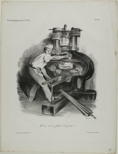 „Also, du willst dich mit der Presse anlegen!“, Platte 319 von Honoré Victorin Daumier