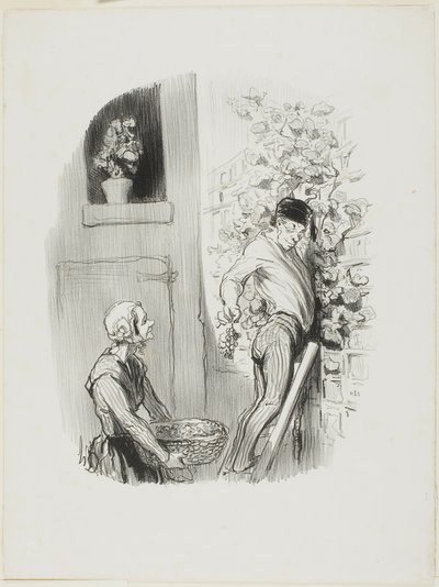 Die Traubenleserin, aus Les Bons Bourgeois von Honoré Victorin Daumier