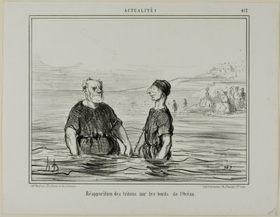 Das Wiederauftauchen der Tritonen des Meeres, Platte 412 aus Actualités von Honoré Victorin Daumier
