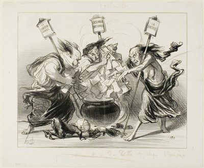 Zu viele Köche verderben den Brei, Platte 129 aus Actualités von Honoré Victorin Daumier