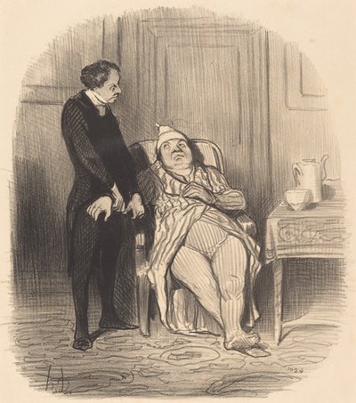 Ah! Doktor... ich glaube... ich bin lungenkrank! von Honoré Daumier