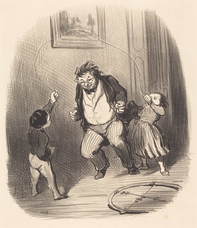 Komm schon, Papa... noch... zweiunddreißig Runden!... von Honoré Daumier