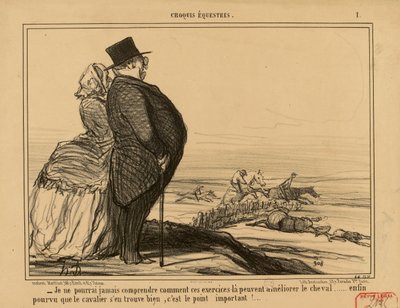 Reitskizzen Nr. 1: - Ich werde niemals verstehen können, wie diese Übungen da... von Honoré Daumier