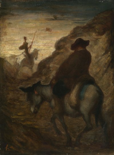 Don Quijote und Sancho Panza, ca. 1864-65 von Honoré Daumier