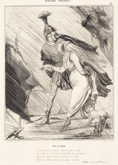 Äneas und Dido von Honoré Daumier