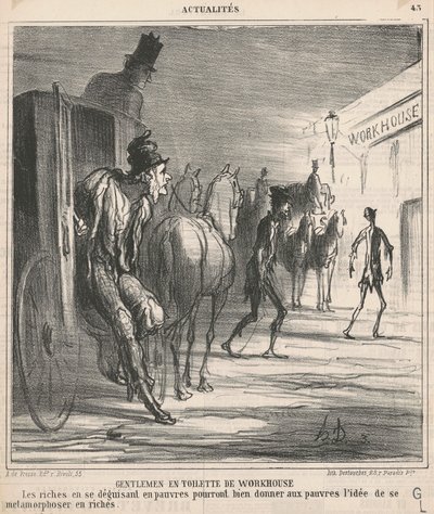 Gentlemen en toilette de workhouse von Honoré Daumier
