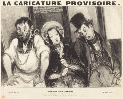 Innenraum eines Omnibusses von Honoré Daumier