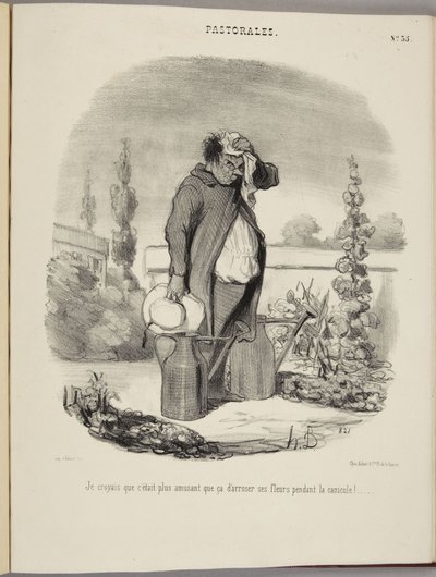 Ich dachte, es wäre lustiger, seine Blumen während der Hitzewelle zu gießen!... von Honoré Daumier