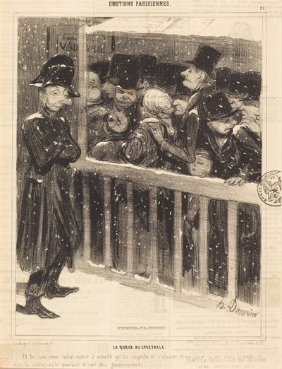 Die Warteschlange am Theater von Honoré Daumier
