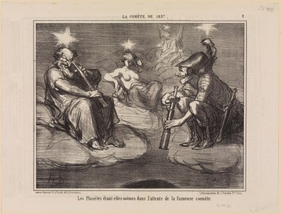 Die Planeten selbst warten auf den berühmten Kometen (Der Komet von 1857, Blatt 9) von Honoré Daumier