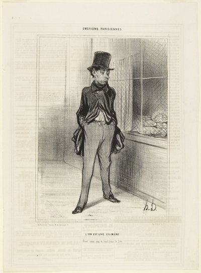Das Gold ist eine Chimäre, Nummer 2 aus der Serie Émotions Parisiennes aus Le Charivari von Honoré Daumier