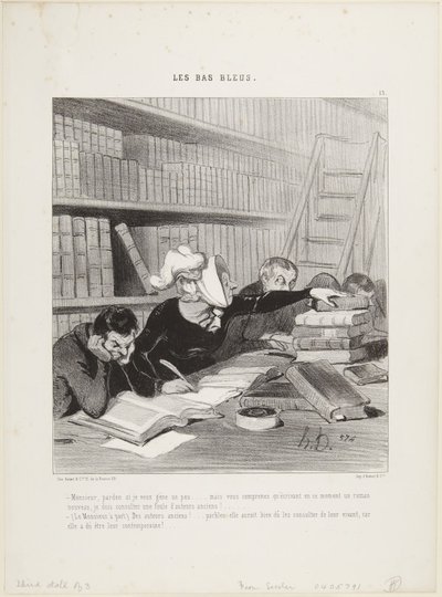 Monsieur, entschuldigen Sie, wenn ich Sie ein wenig störe ..., Nummer 13 aus Les Bas-Bleus von Honoré Daumier