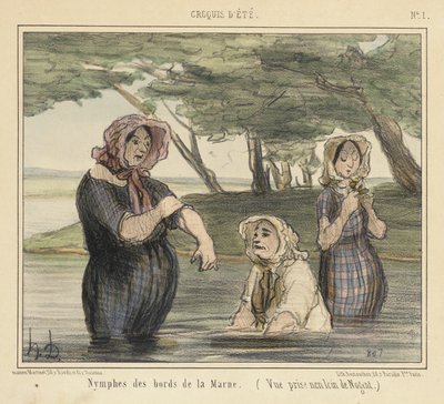 Nymphen an den Ufern der Marne von Honoré Daumier