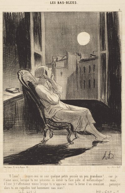 O Mond!... inspiriere mich heute Abend mit einem kleinen Gedanken... von Honoré Daumier