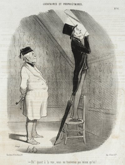 Oh! Was die Aussicht betrifft, finden Sie nichts Besseres als hier! von Honoré Daumier